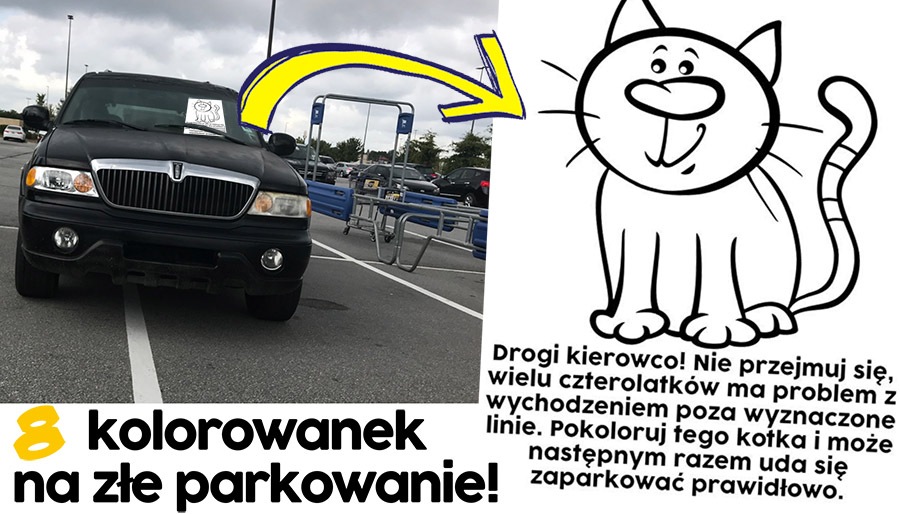 Śmieszne kolorowanki dla źle parkujących kierowców