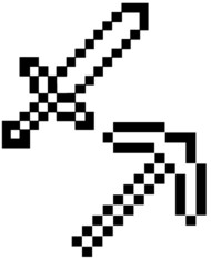 Miecz i kilof narzędzia z Minecraft