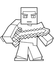 Steve z mieczem Minecraft