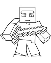Kolorowanki Minecraft Steve