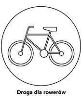 Znak drogowy droga dla rowerów kolorowanka edukacyjna