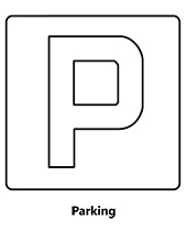 Znak drogowy kolorowanka parking do druku