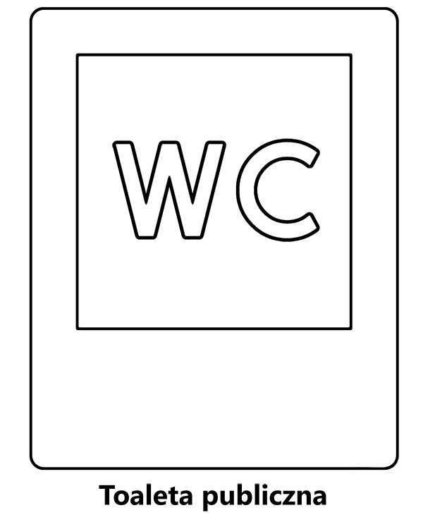Znak drogowy wc kolorowanka