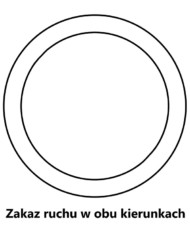 Znak zakaz ruchu w obu kierunkach kolorowanka