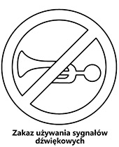 Znak zakaz używania klaksonu