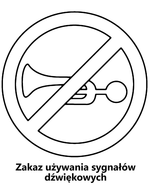 Zakaz używania klaksonu kolorowanka