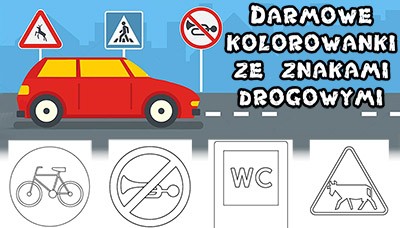 Kolorowanki z polskimi znakami drogowymi