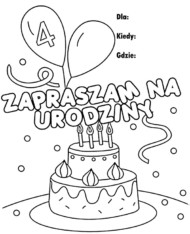 Zaproszenie na 4 urodziny dziecka