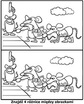 Znajdź 4 różnice między obrazkami wyścigu myszy