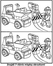 Różnice na obrazkach dla dzieci LEGO City