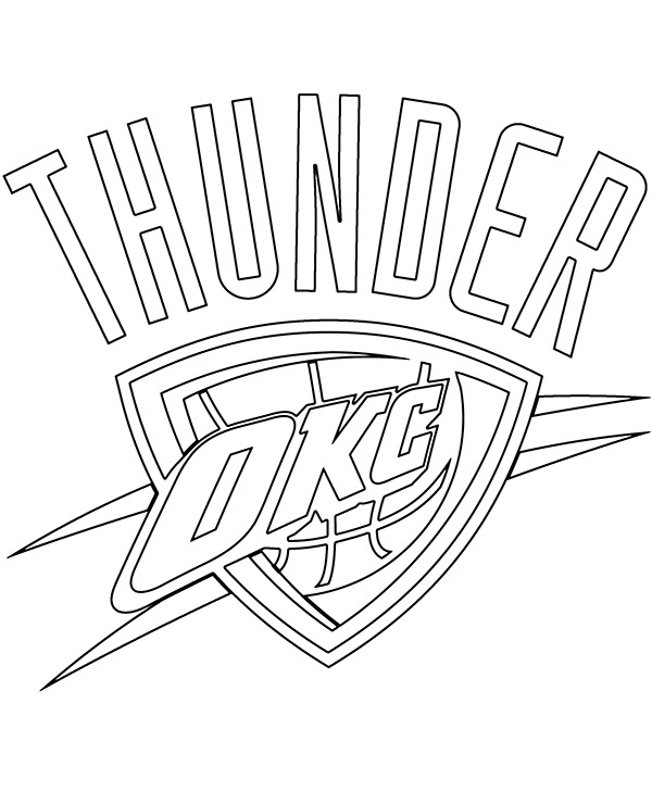 Logo Oklahoma city Thunder kolorowanka