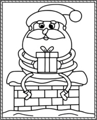 Kolorowanka Mikołaj na dachu