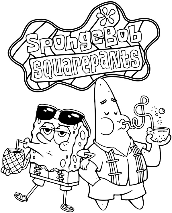 Kolorowanka logo SPongebob i Patryk