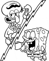 Śmieszna malowanka dla dzieci z bajki Spongebob