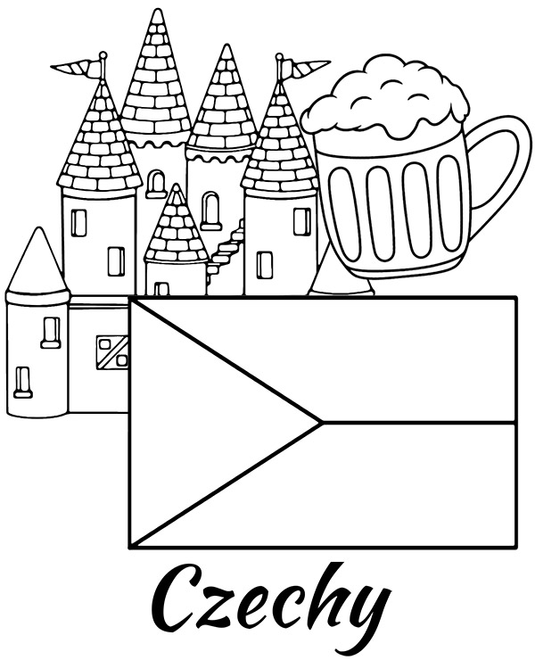 Czechy flaga kolorowanka do druku