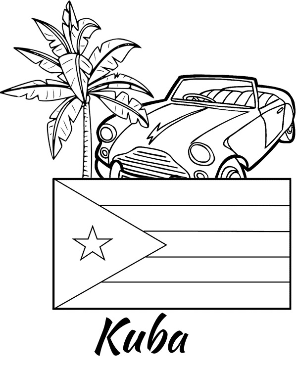 Kuba flaga kolorowanka do wydruku