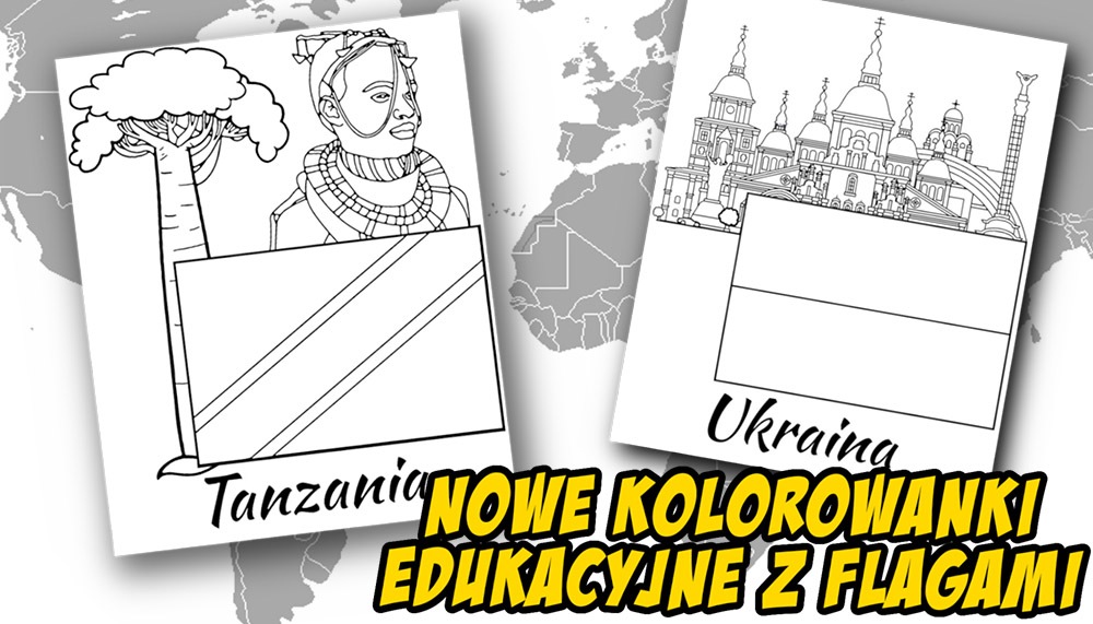 Nowe kolorowanki z flagami krajów świata