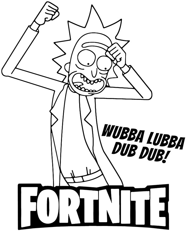 Rick Sanchez kolorowanka Fortnite malowanka