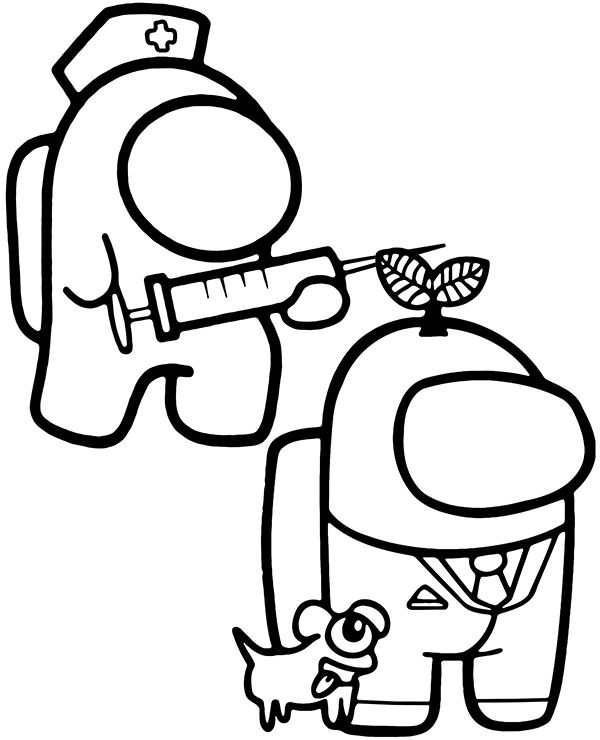 Pies i pielęgniarka Among Us