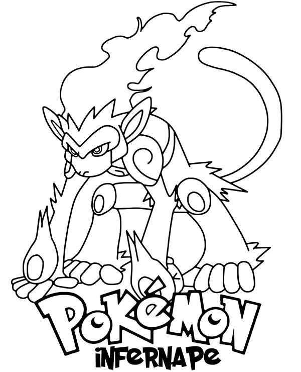 Darmowa kolorowanka Pokemony Infernape