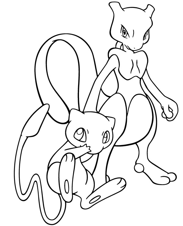 Mew kolorowanka do druku Pokemony