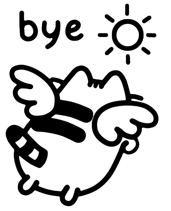 Kolorowanka Pusheen anioł Bye