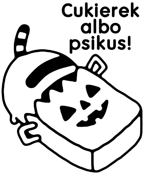 Halloween kolorowanka cukierek albo psikus