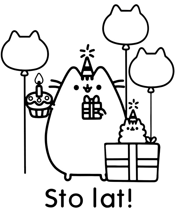 Urodzinowa kolorowanka Pusheen