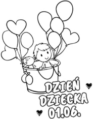Dzień dziecka kolorowanka z sercami