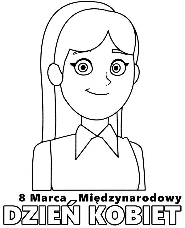 Prosta kolorowanka na Dzień Kobiet