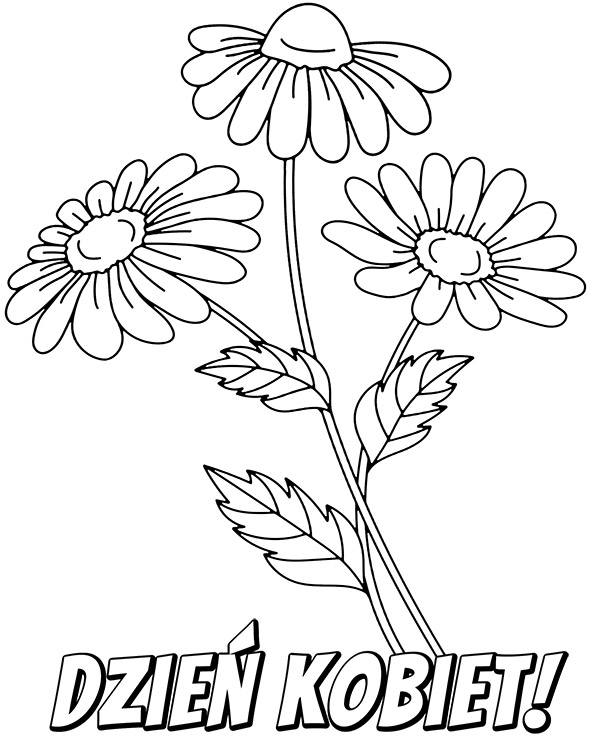 Kwiaty na Dzień Kobiet kolorowanka do druku