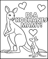 Kangury kolorowanki na Dzień Matki