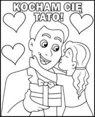Dzień Taty kolorowanka tata i córka
