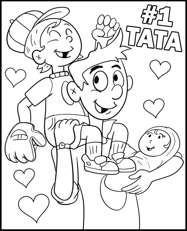Komiksowa kolorowanka Dzień Taty Ojca