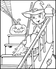 Czarownica kolorowanka na Halloween