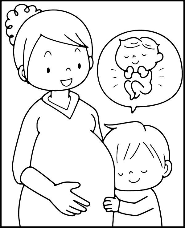 Mama w ciąży kolorowanka do druku