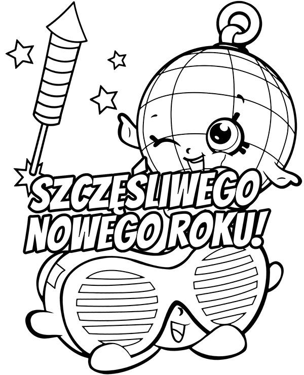 Nowy Rok kolorowanka Shopkins