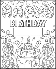 Happy birthday malowanka do wydruku