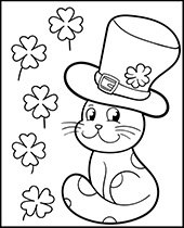 Kot w kapeluszu kolorowanki dla dzieci