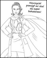 Dzień nauczyciela do wydruku superbohaterka