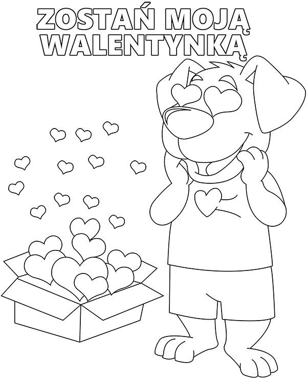 Walentynkowa kolorowanka do druku