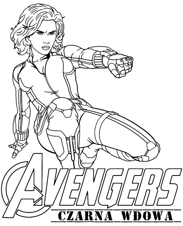 Czarna Wdowa kolorowanka Avengers