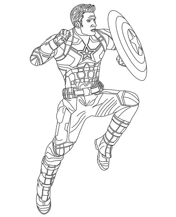 Kolorowanka Kapitan Ameryka Avengers Captain America