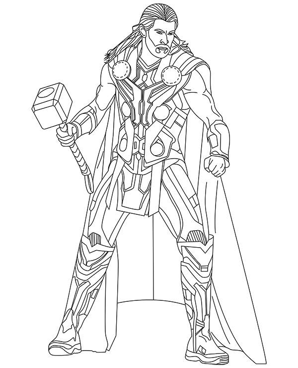 Thor malowanka Marvel do druku