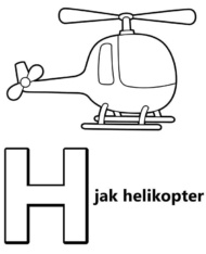 Litera H polski alfabet z obrazkami