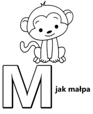 Litera M kolorowanka edukacyjna dla dzieci