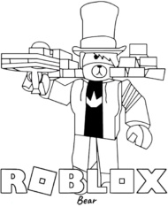 Kolorowanka Roblox z niedźwiedziem