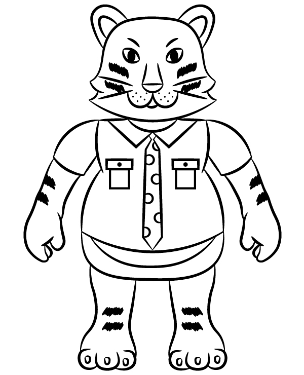 Kolorowanka z tygrysem z Robloxa