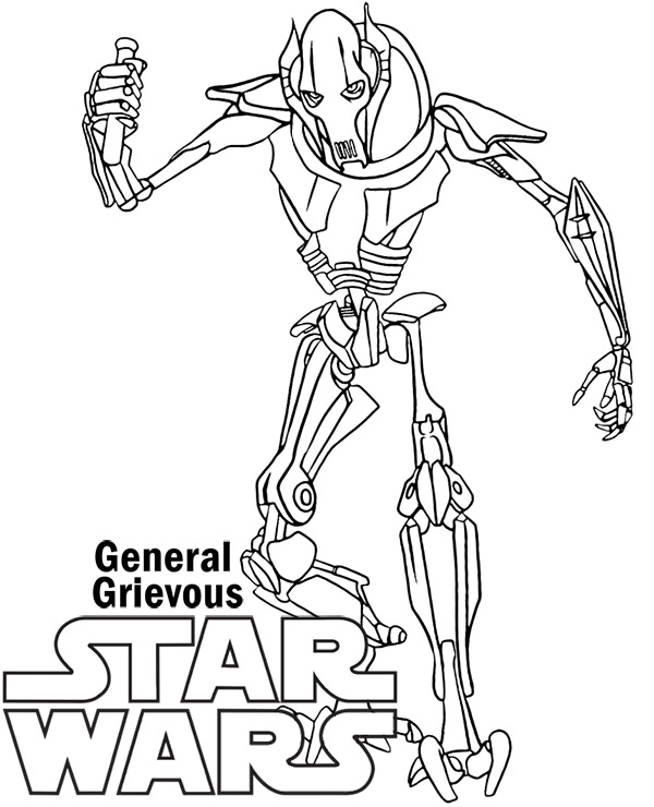 Generał Grievous kolorowanki Star Wars