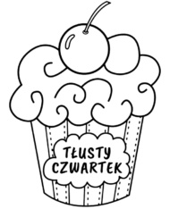Babeczka kolorowanka na Tłusty Czwartek